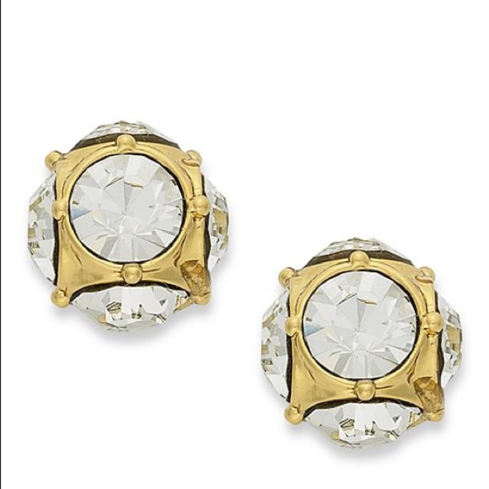 NWT Kate Spade 12k gold crystal earrings